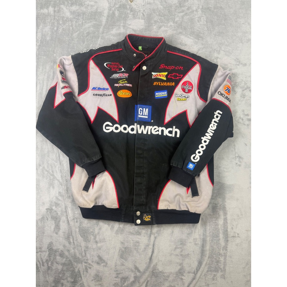 Vintage Chase Authentics Racing Jacket Mens XXL Black GM Goodwrench NASCAR